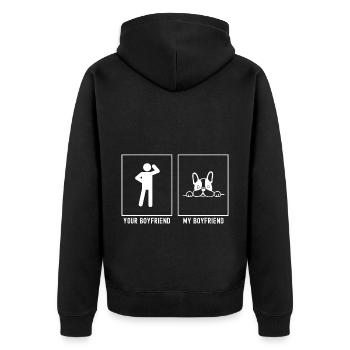 Ton ami - Mon ami - Dessin animé pour chien - Veste à capuche bio Premium Unisexe - noir - Dos - Nico (187cm)