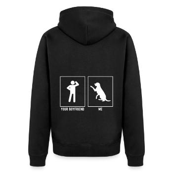 Votre ami - Moi - Poignée de main de chien - Veste à capuche bio Premium Unisexe - noir - Dos - Nico (187cm)