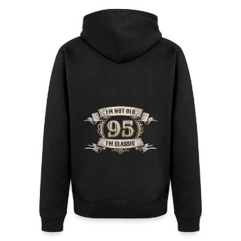 95 Year Old I'm Not Old I'm Classic 95th Birthday - Unisex Premium Organic Zip Hoodie - black - Back - Nico (187cm)