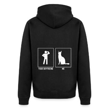 Votre ami - moi - Chat patient - Veste à capuche bio Premium Unisexe - noir - Dos - Nico (187cm)