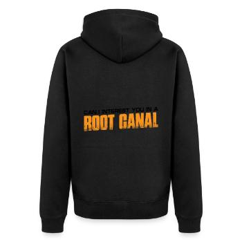 Can I Interest You In A Root Canal 4 - Unisex Premium Bio Zip Hoodie - Schwarz - Hinten - Nico (187cm)
