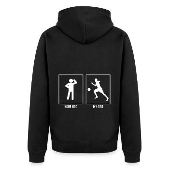 Your Father - My Father - Soccer Solo - Unisex Premium Organic Zip Hoodie - black - Back - Nico (187cm)