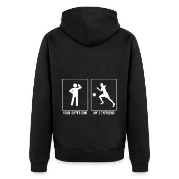 Votre ami - Mon ami - Football Links - Veste à capuche bio Premium Unisexe - noir - Dos - Nico (187cm)