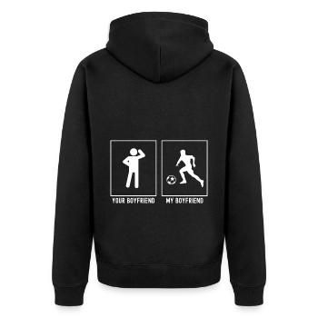 Your Friend - My Friend - Soccer Player Links - Unisex Premium Organic Zip Hoodie - black - Back - Nico (187cm)
