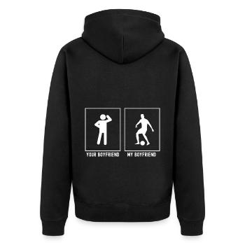 Votre ami - Mon ami - Activité de football (SO) - Veste à capuche bio Premium Unisexe - noir - Dos - Nico (187cm)