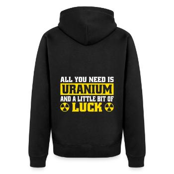 Nuklearingenieur Nukleartechnik Kernenergie - Unisex Premium Bio Zip Hoodie - Schwarz - Hinten - Nico (187cm)