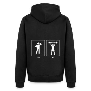 You - Me - Fitness Lifting Men - Unisex Premium Organic Zip Hoodie - black - Back - Nico (187cm)