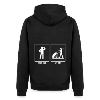 Your Son - My Son - Golf Clubs - Unisex Premium Organic Zip Hoodie - black - Back - Nico (187cm)