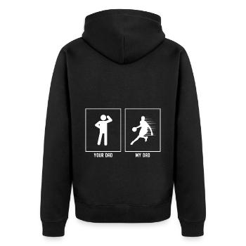 Your Father - My Father - Basketball Speed Lines - Unisex Premium Organic Zip Hoodie - black - Back - Nico (187cm)