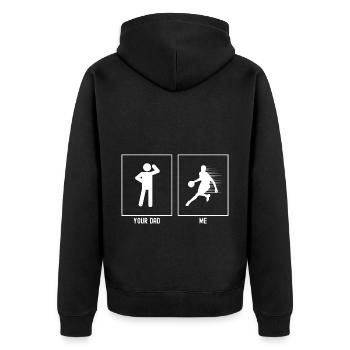 Your Father - Me - Fast Dribbling Basketball - Unisex Premium Organic Zip Hoodie - black - Back - Nico (187cm)