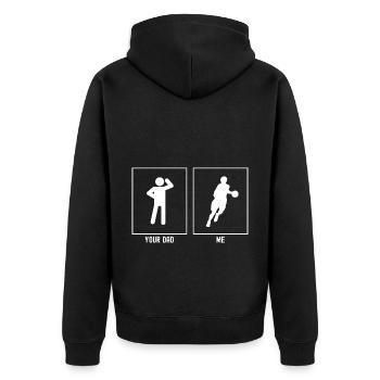 Your Father - Me - Slow Dribbling - Unisex Premium Organic Zip Hoodie - black - Back - Nico (187cm)
