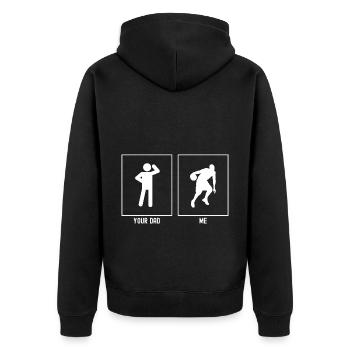 Ton père - Moi - Dribble Basketball - Veste à capuche bio Premium Unisexe - noir - Dos - Nico (187cm)