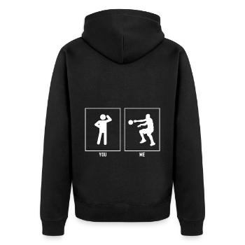 Vous - Moi - Pass Basketball - Veste à capuche bio Premium Unisexe - noir - Dos - Nico (187cm)