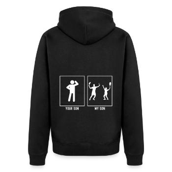 Her Son - My Son - Tennis Duo - Unisex Premium Organic Zip Hoodie - black - Back - Nico (187cm)