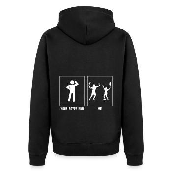 Your Friend - Me - Tennis Duo - Unisex Premium Organic Zip Hoodie - black - Back - Nico (187cm)