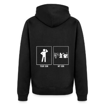 Dein Sohn - Mein Sohn - Musik - Unisex Premium Bio Zip Hoodie - Schwarz - Hinten - Nico (187cm)