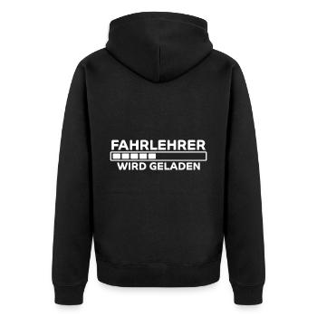 Fahrlehrer Spruch Lustige Fahrschullehrer Geschenk - Unisex Premium Bio Zip Hoodie - Schwarz - Hinten - Nico (187cm)