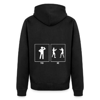Vous - Moi - Combat de boxe - Veste à capuche bio Premium Unisexe - noir - Dos - Nico (187cm)