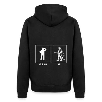 Your Daddy - Me - Firefighter - Unisex Premium Organic Zip Hoodie - black - Back - Nico (187cm)