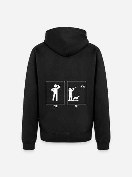Du - Ich - Entenjagd - Unisex Premium Bio Zip Hoodie - Schwarz