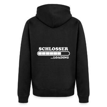 Schlosser Spruch Beruf Lustiges Schlosser Geschenk - Unisex Premium Bio Zip Hoodie - Schwarz - Hinten - Nico (187cm)