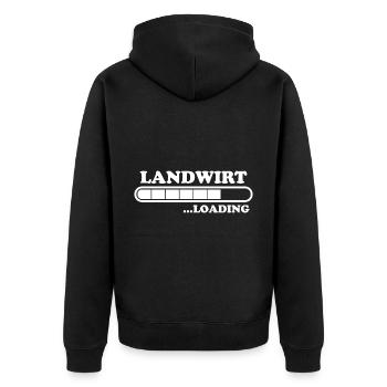 Landwirt Spruch Traktor Lustiges Landwirt Geschenk - Unisex Premium Bio Zip Hoodie - Schwarz - Hinten - Nico (187cm)