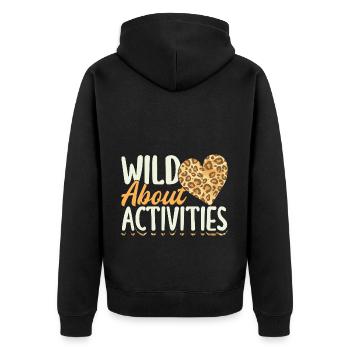 Activity Assistant Squad Team - Unisex Premium Bio Zip Hoodie - Schwarz - Hinten - Nico (187cm)