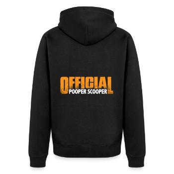 Official Pooper Scooper 41 - Unisex Premium Bio Zip Hoodie - Schwarz - Hinten - Nico (187cm)
