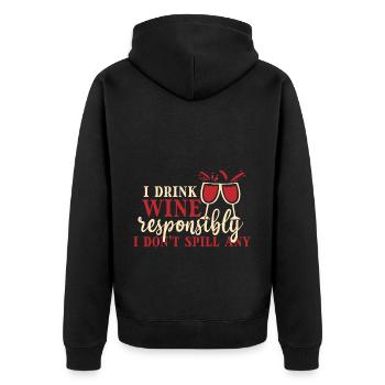 Je bois du vin de manière responsable, je - Veste à capuche bio Premium Unisexe - noir - Dos - Nico (187cm)