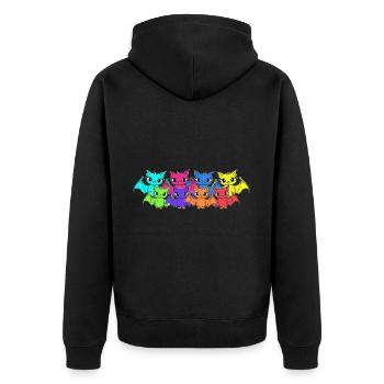 Halloween Bat Bats Kids Child - Unisex Premium Organic Zip Hoodie - black - Back - Nico (187cm)