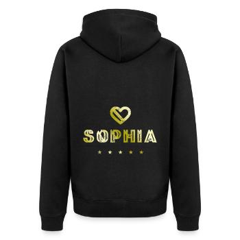 Sophia Cœur - Veste à capuche bio Premium Unisexe - noir - Dos - Nico (187cm)