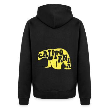 California Bear USA Staat Amerika kalifornisch - Unisex Premium Bio Zip Hoodie - Schwarz - Hinten - Nico (187cm)