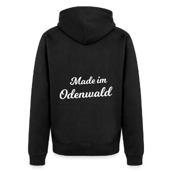 Aus dem Odenwald - Unisex Premium Bio Zip Hoodie - Schwarz - Hinten - Nico (187cm)