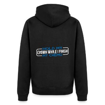 Tenez ma couronne pendant que je termine ma chimio 41 - Veste à capuche bio Premium Unisexe - noir - Dos - Nico (187cm)