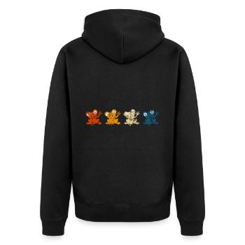 Frosch Frösche Geschenk für Kinder Lustig Witzig - Unisex Premium Bio Zip Hoodie - Schwarz - Hinten - Nico (187cm)