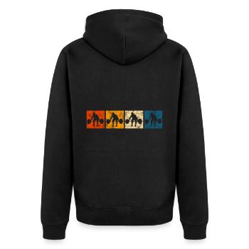Musculation Bodybuilder GYM Fitnessstudio Retro - Veste à capuche bio Premium Unisexe - noir - Dos - Nico (187cm)