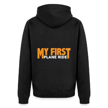 My First Plane Ride 57 - Unisex Premium Bio Zip Hoodie - Schwarz - Hinten - Nico (187cm)
