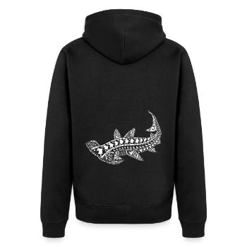 Maori Hammerhead Shark Shark - Unisex Premium Organic Zip Hoodie - black - Back - Nico (187cm)