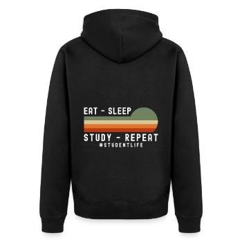 University Campus Law Computer - Unisex Premium Organic Zip Hoodie - black - Back - Nico (187cm)