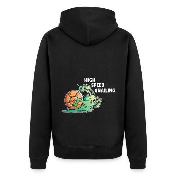 Snail lovers Snail owners sluggish running - Unisex Premium Organic Zip Hoodie - black - Back - Nico (187cm)