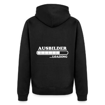 Ausbilder Spruch Beruf Lustiges Ausbilder Geschenk - Unisex Premium Bio Zip Hoodie - Schwarz - Hinten - Nico (187cm)