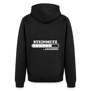 Steinmetz Spruch Beruf Lustiges Steinmetz Geschenk - Unisex Premium Bio Zip Hoodie - Schwarz - Hinten - Nico (187cm)