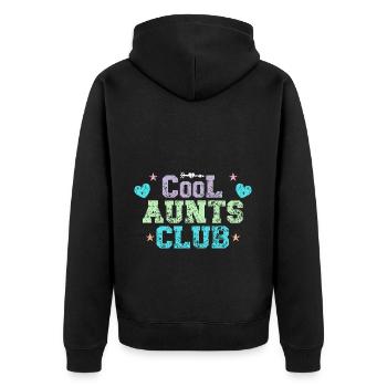 Cool Aunts Club Groovy Retro Aunt Mother's Day - Unisex Premium Organic Zip Hoodie - black - Back - Nico (187cm)