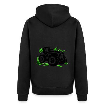 Tractor Farmer Farmer Icon - Unisex Premium Organic Zip Hoodie - black - Back - Nico (187cm)
