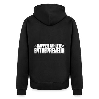Rapper Athlete Entrepreneur 59 - Unisex Premium Organic Zip Hoodie - black - Back - Nico (187cm)