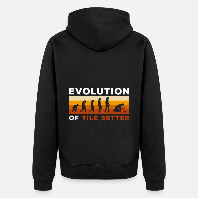 Handwerker Beruf Plattenleger Weiterbildung - Unisex Premium Bio Zip Hoodie - Schwarz