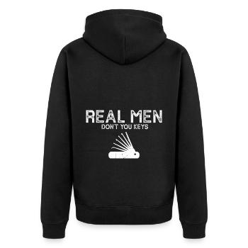 Men Schlosdienst Locking Technician Design - Unisex Premium Organic Zip Hoodie - black - Back - Nico (187cm)
