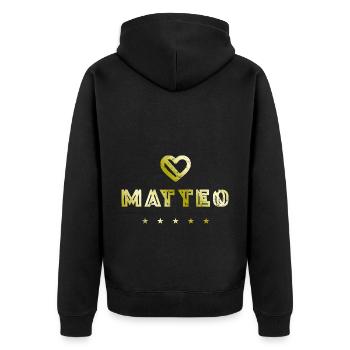 Matteo Herz - Veste à capuche bio Premium Unisexe - noir - Dos - Nico (187cm)