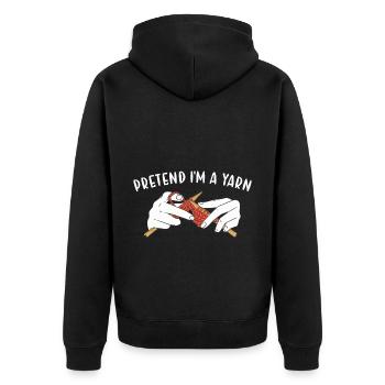 Pretend I'm A Yarn Knitting - Unisex Premium Organic Zip Hoodie - black - Back - Nico (187cm)