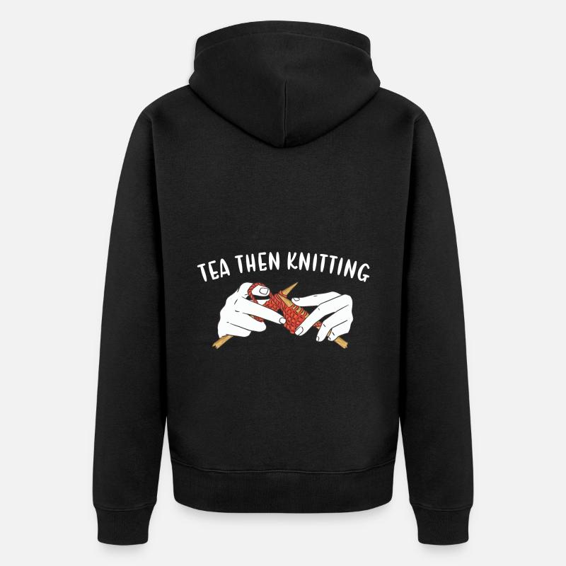 Thé puis tricot - Veste à capuche bio Premium Unisexe - noir